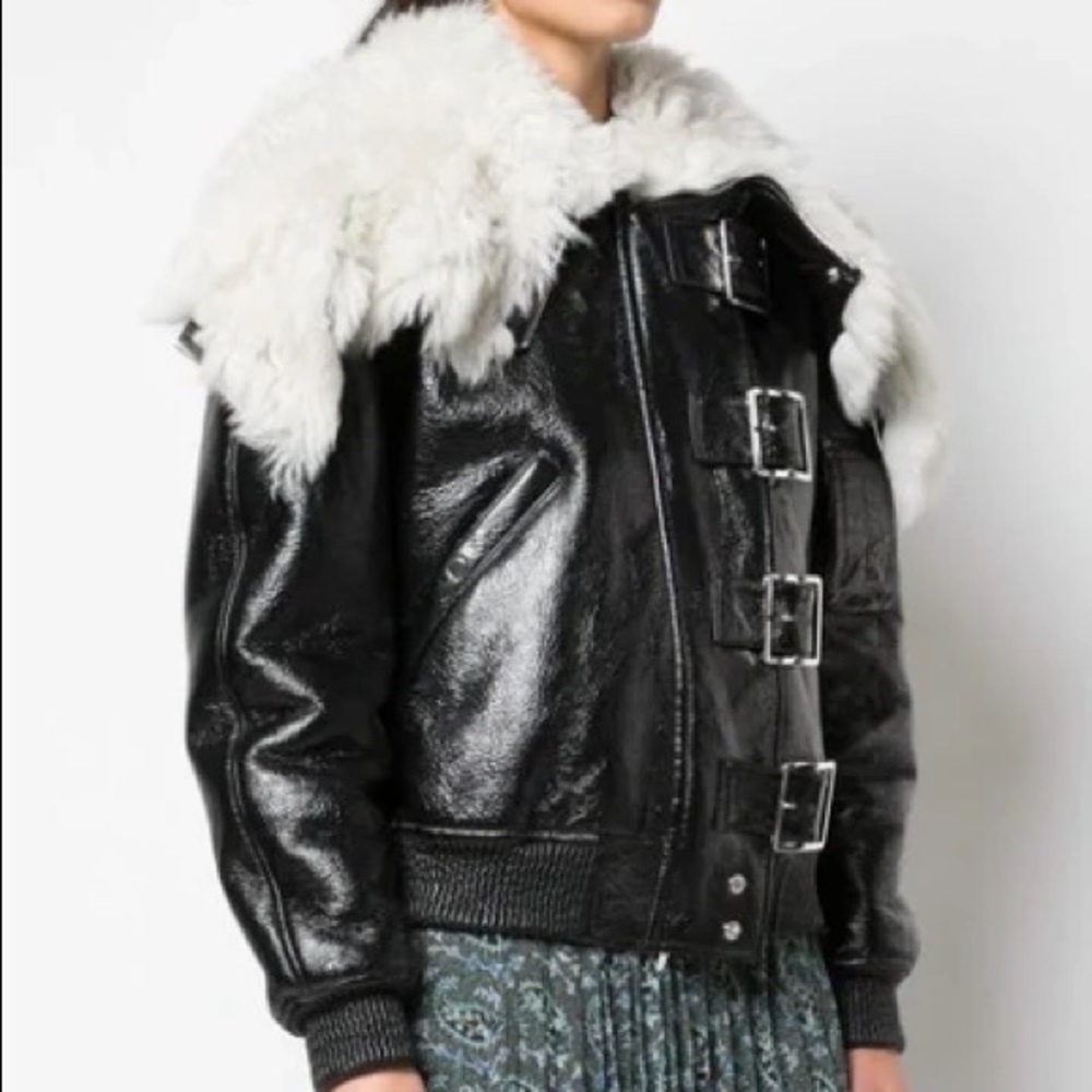 ALTUZARRA
Durham Shearling-lined Leather Aviator Jacket In Black